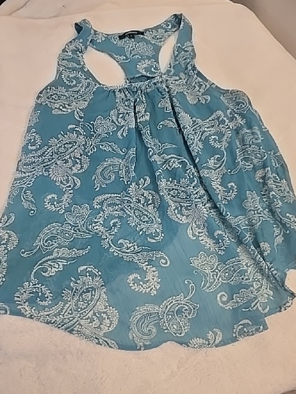 Teal Paisley Racerback Tank Top